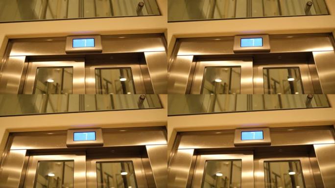公寓显示屏上的数字电梯楼层编号