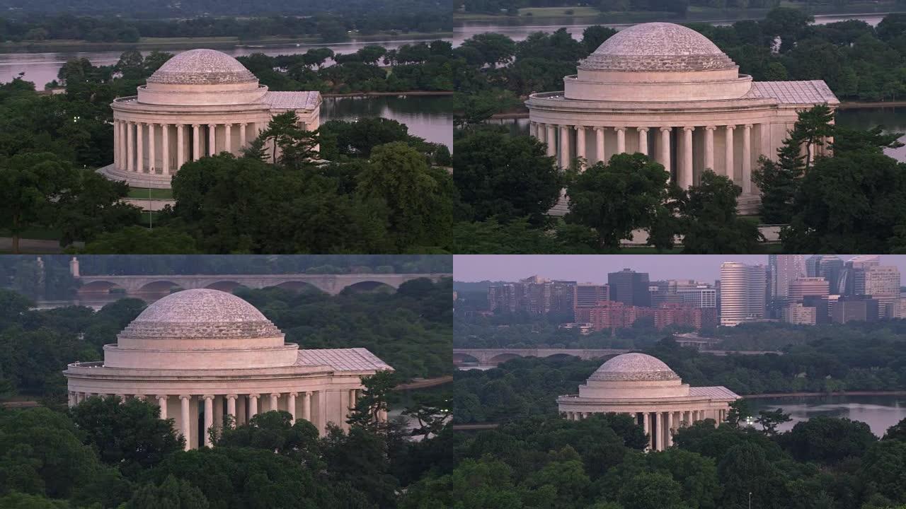 杰斐逊纪念馆的鸟瞰图。