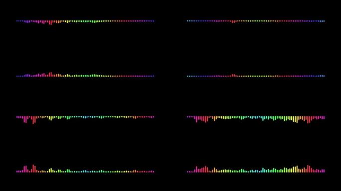彩色双音频波谱抽象动画。
