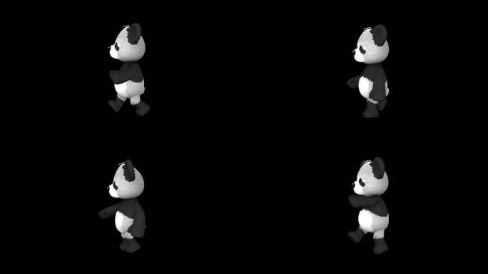 4k熊猫奔跑侧