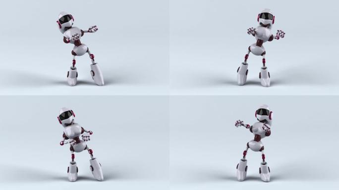 有趣的3D卡通机器人跳舞