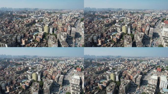 广州城中村的空中平移视图