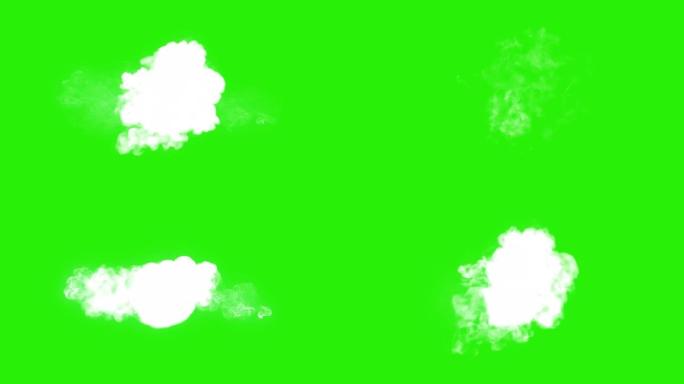 霜尘颗粒飞向绿色的屏幕。4k