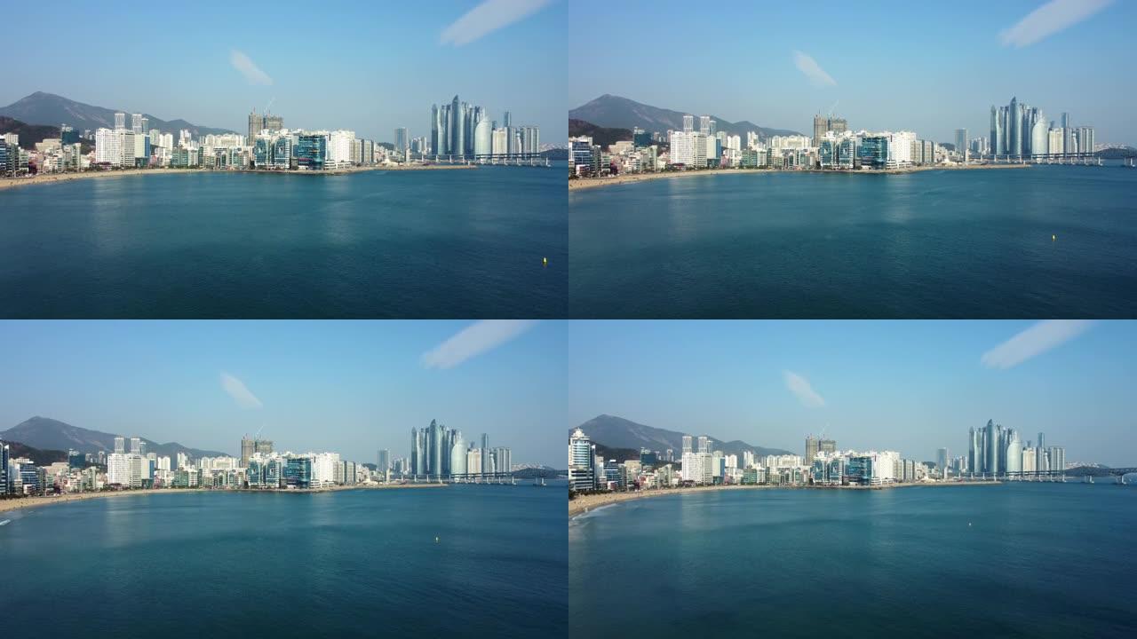 韩国釜山带海滩的广安大桥