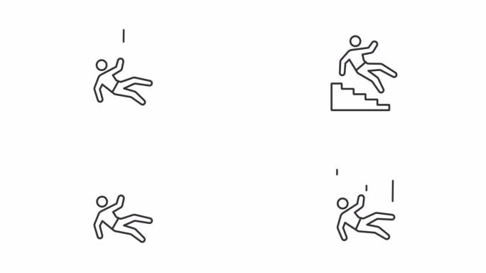 动画事故线性图标