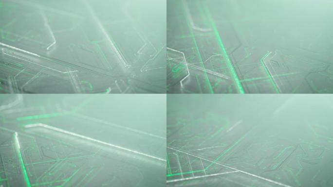 电路板图案-抽象技术背景-特写，可循环，浅绿色版本-计算机，电子工业，数据处理