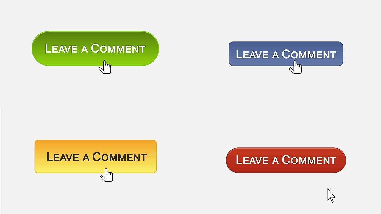 留下评论网页界面按钮用鼠标点击，不同的颜色选择