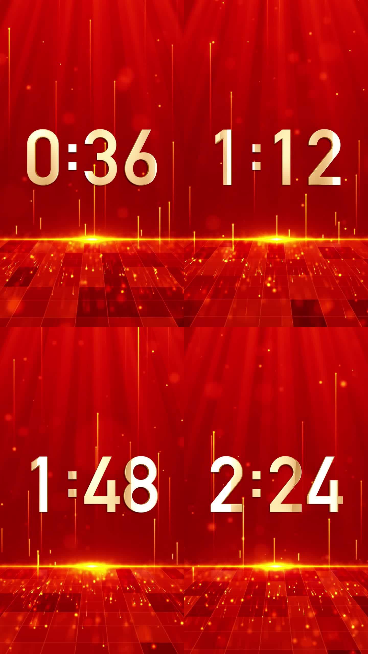 高端红色3分钟液晶正数顺数计时竖屏