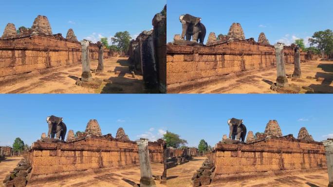神秘的古代遗迹东梅本寺-柬埔寨著名地标，吴哥窟建筑群。柬埔寨暹粒。