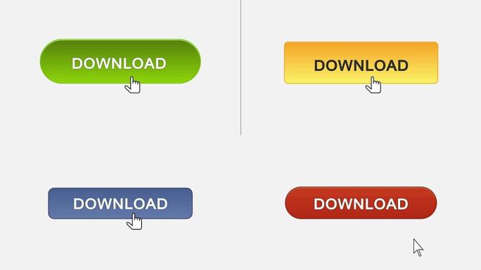 下载用鼠标光标点击的网页界面按钮，不同的颜色选择