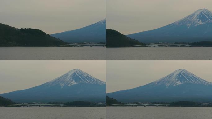 富士山景观的平移镜头