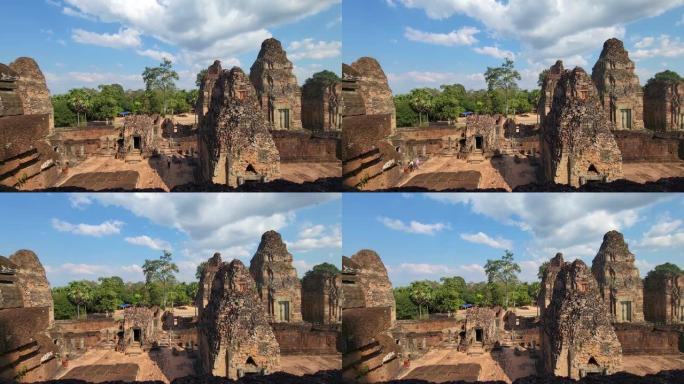 神秘的古遗址Pre Rup寺庙-柬埔寨著名地标，吴哥窟寺庙建筑群。柬埔寨暹粒。