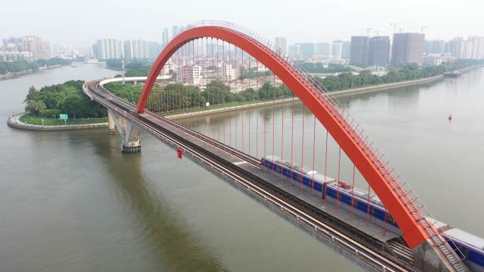 六号线广州地铁高架4K航拍