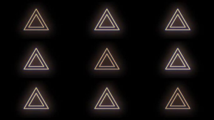 氖脉冲光的氖几何三角形图案