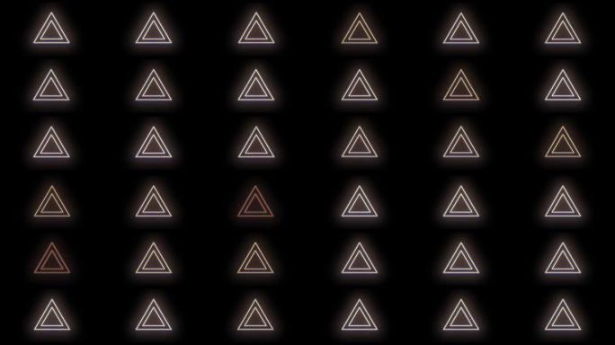 氖脉冲光的氖几何三角形图案