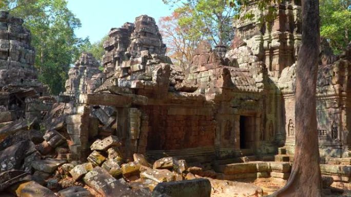 神秘的古代遗迹塔索姆寺-柬埔寨著名地标，吴哥窟建筑群。柬埔寨暹粒。