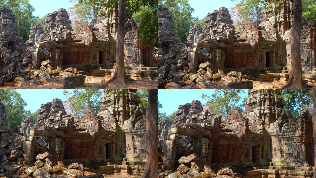 神秘的古代遗迹塔索姆寺-柬埔寨著名地标，吴哥窟建筑群。柬埔寨暹粒。
