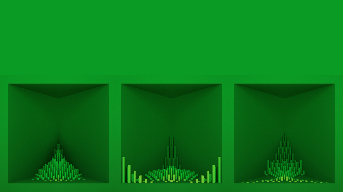 【裸眼3D】春绿线条方柱曲线春意艺术空间