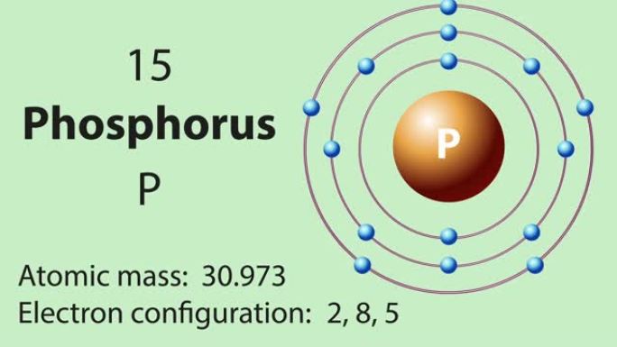 元素周期表的磷 (P) 符号化学元素