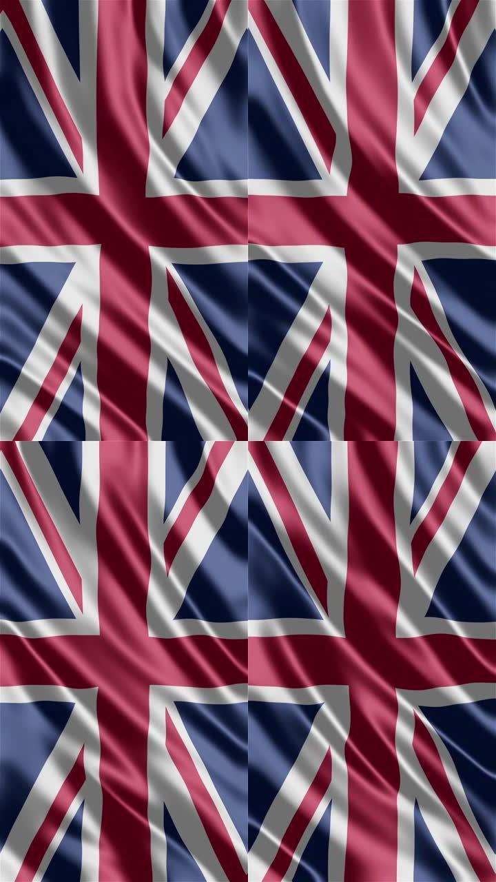英国挥舞着国旗。英国国旗飘扬。英国国旗4k分辨率背景。英国国旗特写