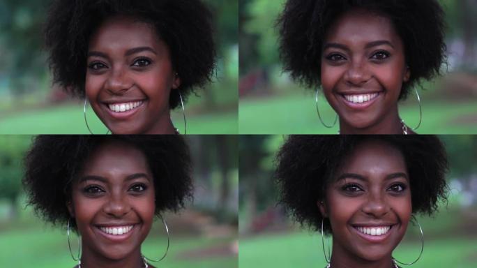 快乐的年轻非洲妇女肖像