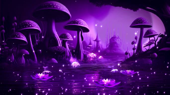 4K梦幻蘑菇森林视频素材