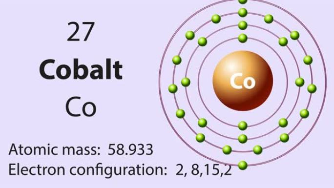 元素周期表的钴 (Co) 符号化学元素