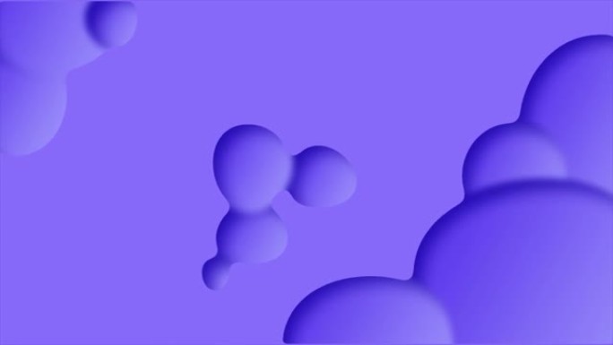 动画3d深度紫色果冻泡泡在粉红色背景
