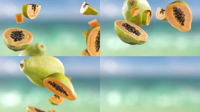 海滩热带夏季背景下的飞杏片