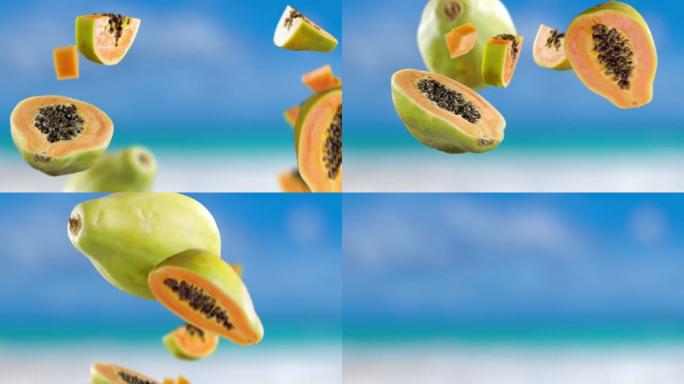 海滩热带夏季背景下的飞杏片