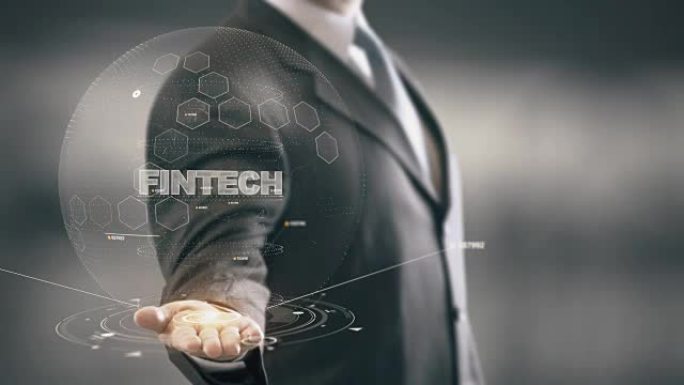 具有全息图商人概念的金融科技