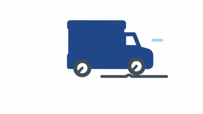 运输货车平面图标动画
