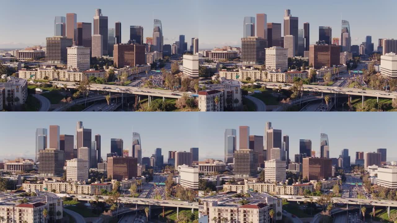 洛杉矶市中心和四级交汇处-空中射击