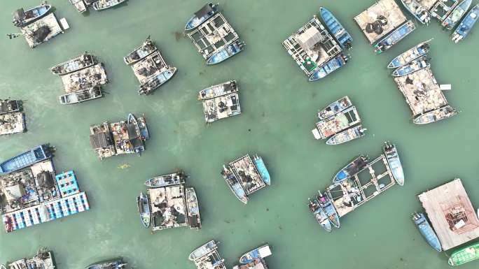 涠洲岛水上人家真实实景航拍