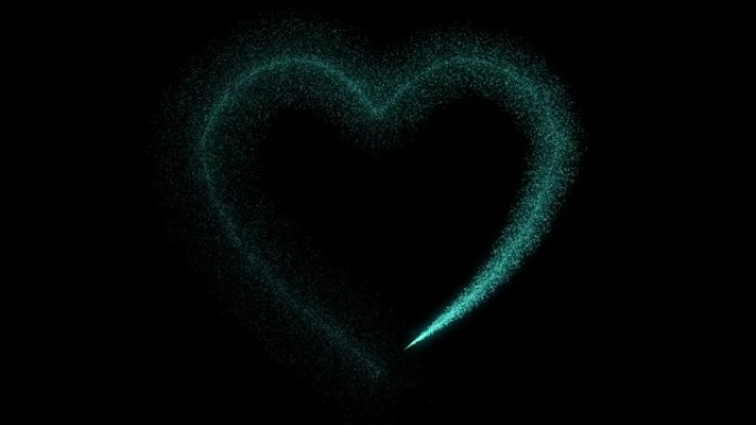 情人节概念-心形-闪亮心形粒子动画-4K，粒子心形闪耀-2月14日情人节-节日。爱情，情感，心形，情
