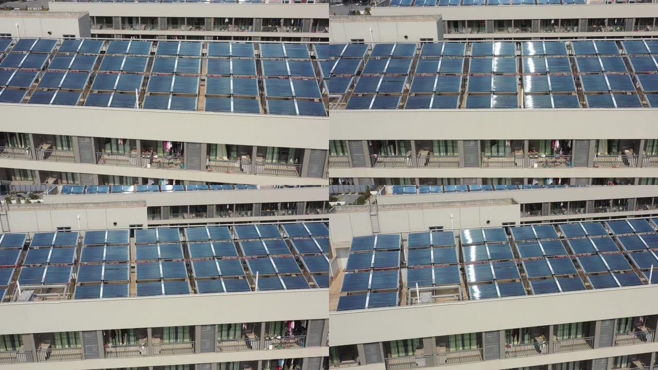 安装在屋顶上的太阳能热水器