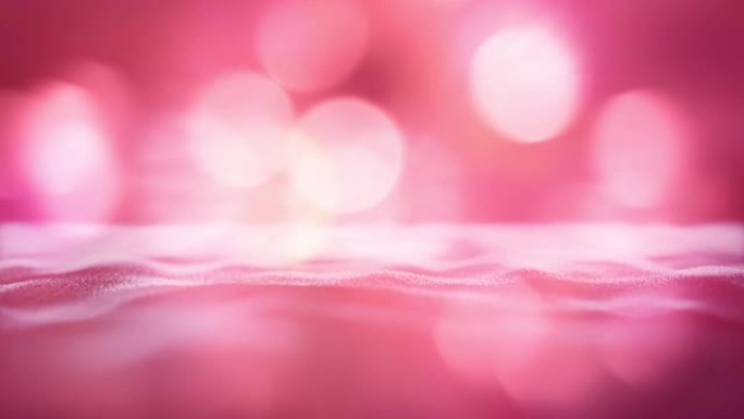 艺术模糊的粉色红色bokeh与美丽光滑的动画波浪
