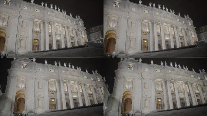 梵蒂冈城圣彼得大教堂美丽的门面，罗马之旅
