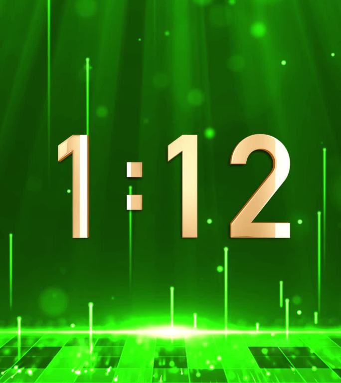 高端绿色3分钟液晶正数顺数计时竖屏