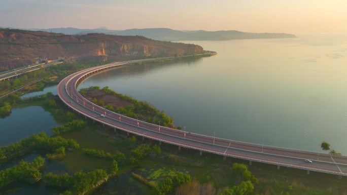 航拍昆明滇池环湖路