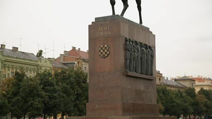 古老美丽的克拉利·托米斯瓦夫国王纪念碑，位于萨格勒布，在克罗地亚观光