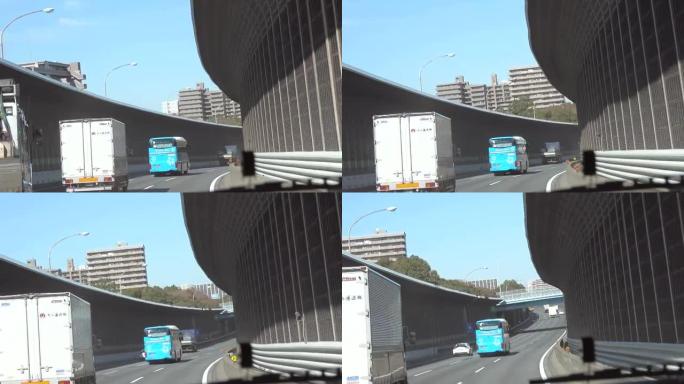 4k: 日本的高速公路交通车。