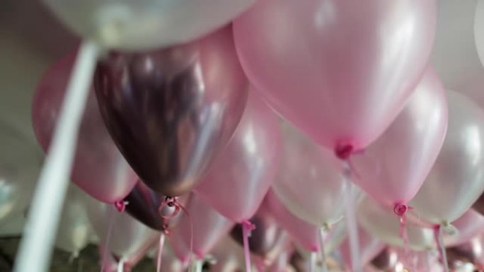 粉色和灰色闪光派对气球，情人节房间装饰，银色氦气球，新娘房间装饰，带充气氦气球的新娘刻字