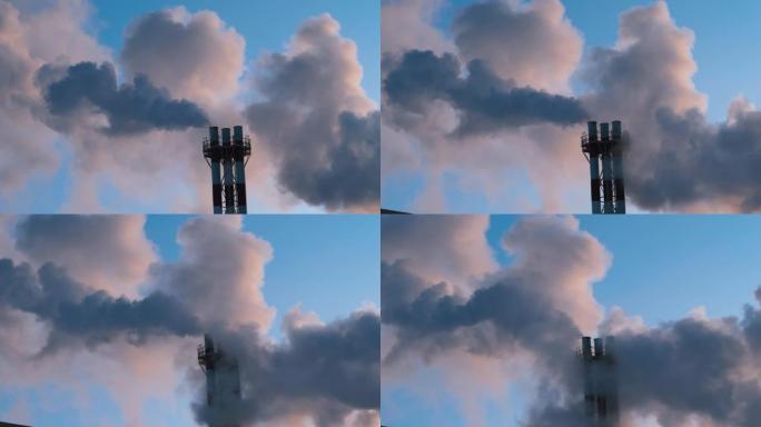 工业管道冒烟逆天环境污染环境问题空气污染生态恶劣工业烟气排放大气环境灾难