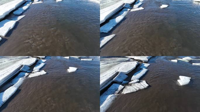 春季开河浮冰流水