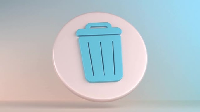 彩色背景上的3d垃圾桶图标