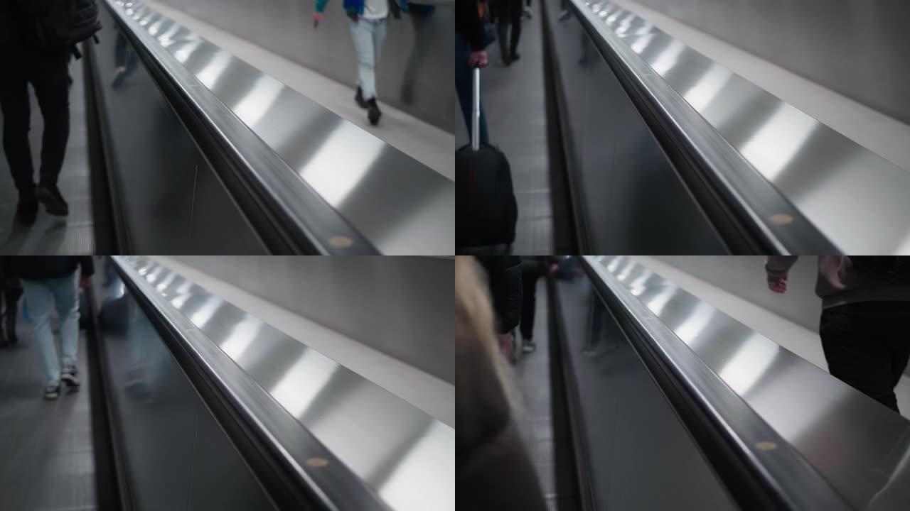 地铁里的自动扶梯和面目全非的人。与松下GH5一起拍摄