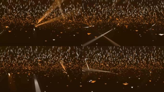 4k火花粒子抽象运动背景，闪耀和闪烁的光束，三角形粒子，理想的数字，互联网连接，商业，艺术和工艺，技