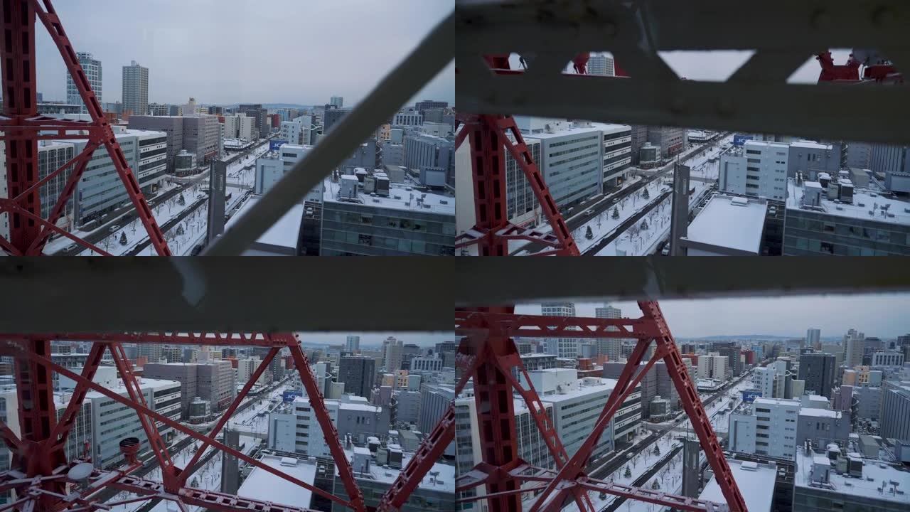 札幌在电视塔升起时的城市景观