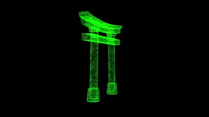 日本京都伏见稻荷大社正门。3D渲染